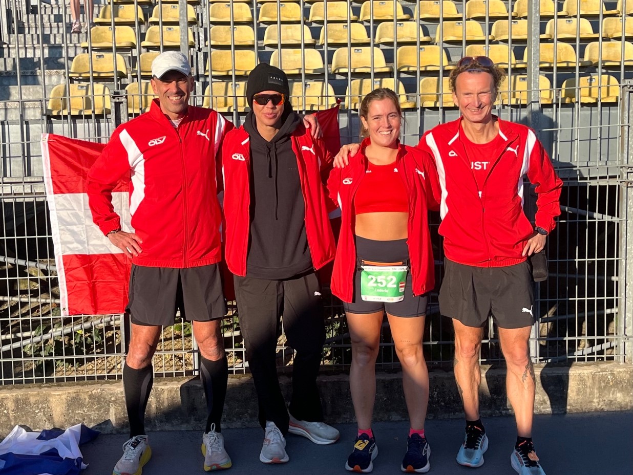 Das starke WM-Team vom ULT Heustadlwasser kurz vor dem Start: Christian Vollenhofer-Rohlfing, Diana Dzaviza, Sabrina Lederle und Harald Wurm (von links)